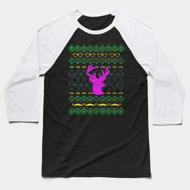 Ugly Hipster Sweater (Neon Edition) Baseball T-Shirt by BeanePod